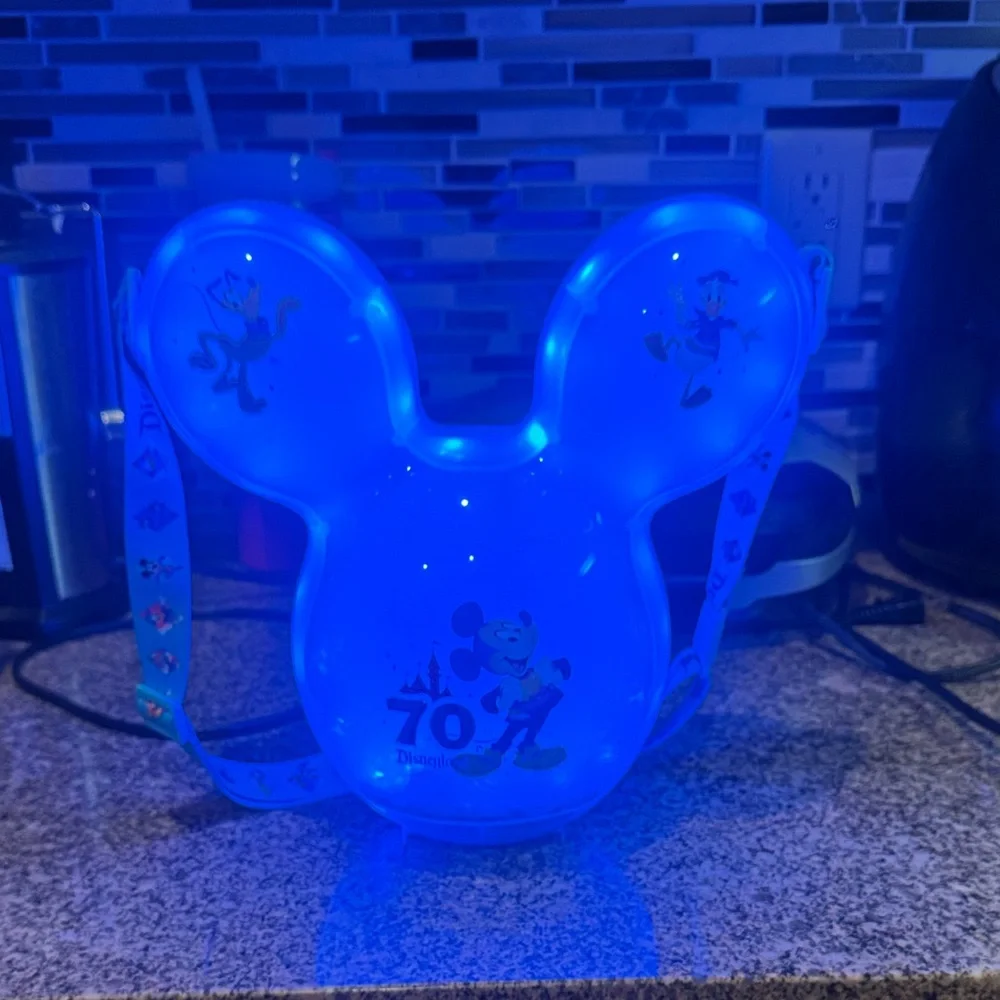 Disney Blue Light-Up Mickey Mouse Balloon popcorn bucket - Picture 1 of 2